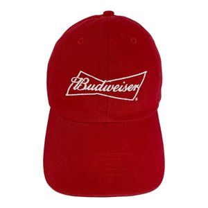Budweiser Beer‎ “Enjoy Responsibly Drink Wiser” Red Strapback Cap Adjustable Hat